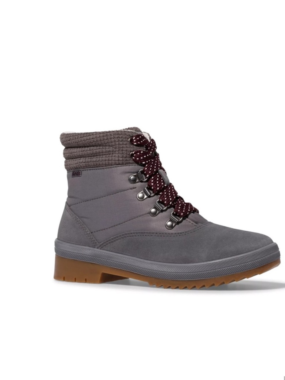 NIB Keds Camp Gray Suede Lace Up Boots Thinsulate™ SZ 8 Gorpcore Cozy Cabincore